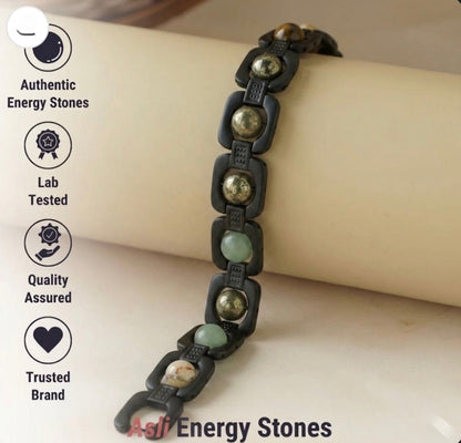 MahaKaleshwar Siddhi Metal Dhan Yog™ Energiged Bracelet (Black)